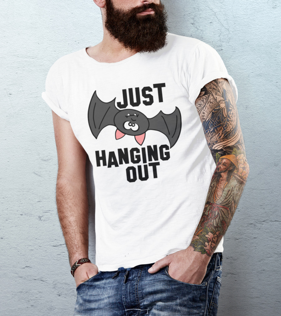 Just Hanging Out Bat Cute Cartoon T-Shirt