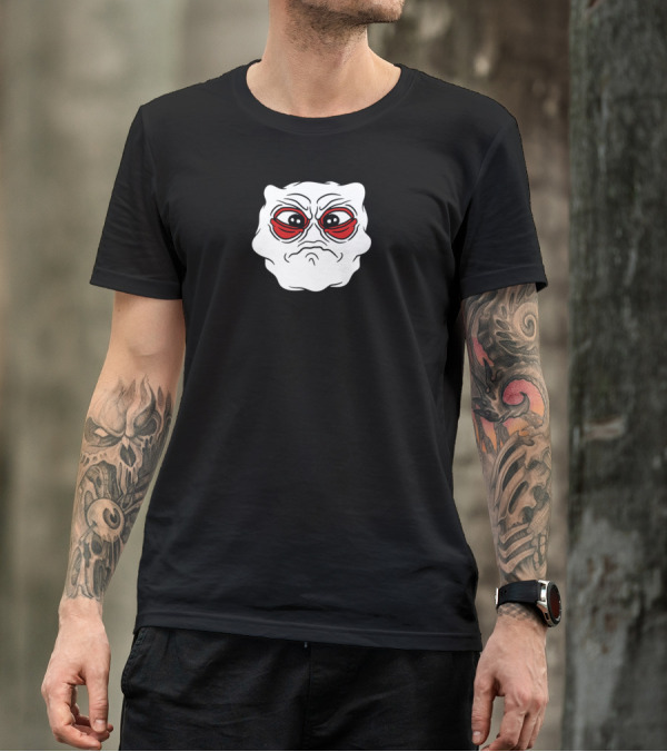 Little Monster Head Eyes Face Sad Crying Felon Unh White Grumpy Blob With Red Angry Eyes T-Shirt