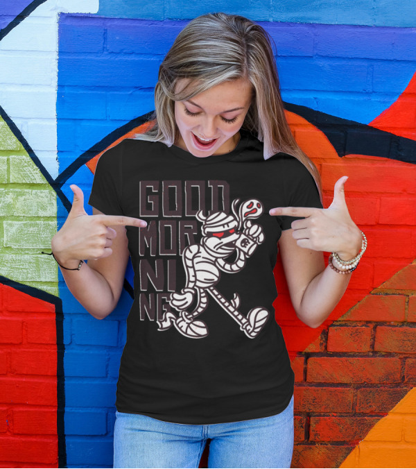 Mummy Good Morning Coffee Walking Character Steam Cup T-Shirt