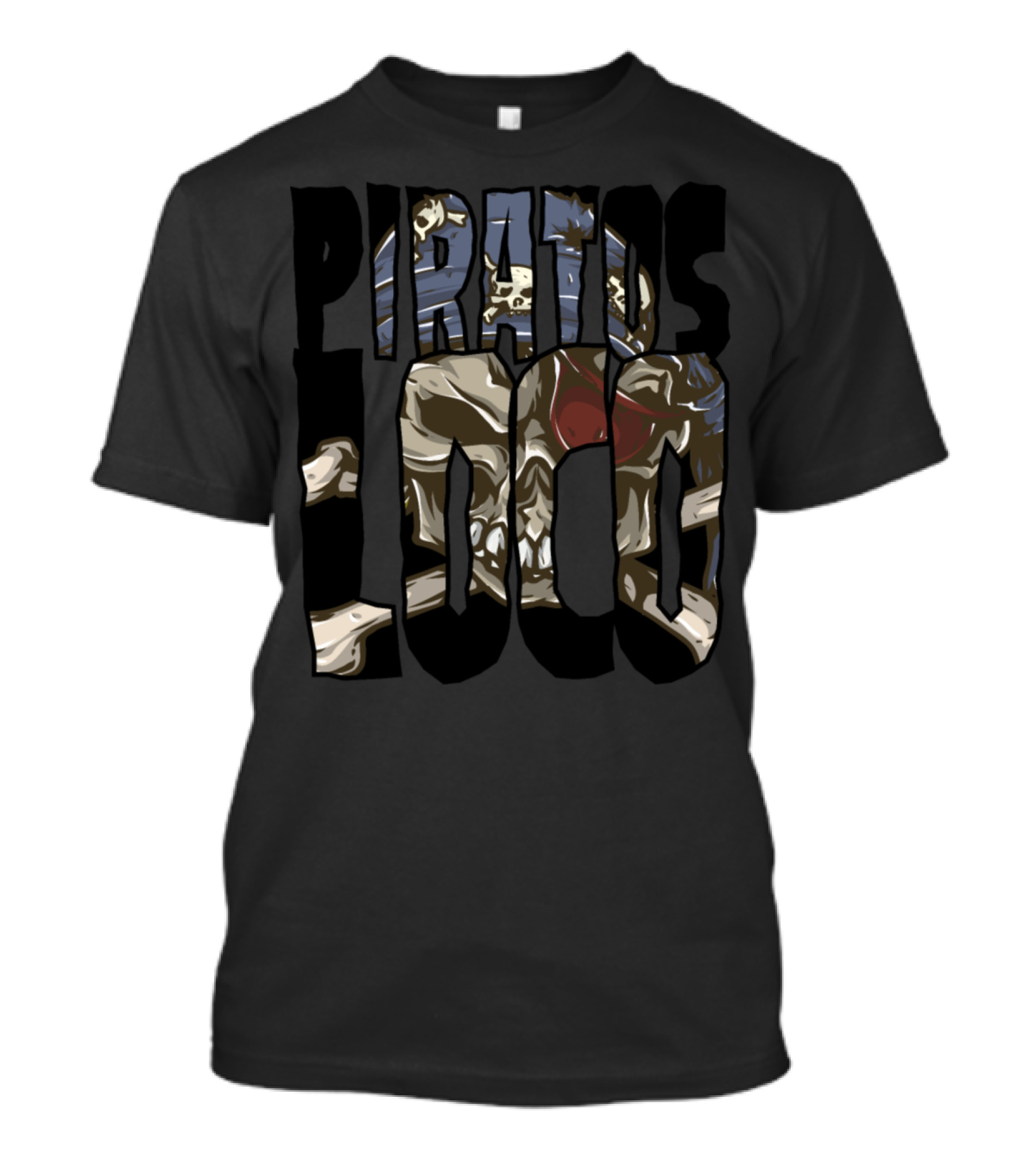 Piratos Loco Skull And Crossbones Crazy Pirate T-Shirt