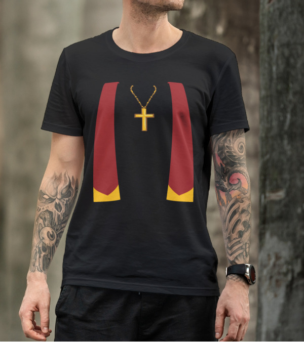 Prayer Robe Clergy Cross Necklace Priest Exorcist Exorcism T-Shirt