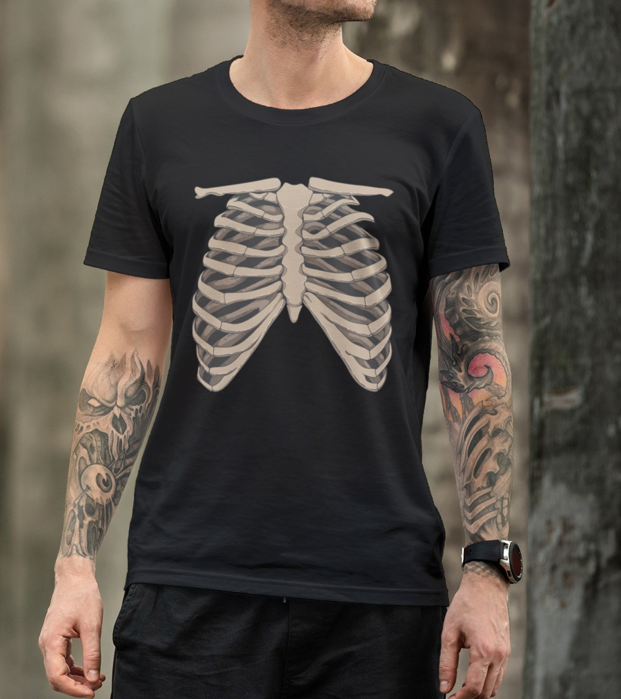 Rib Cage Halloween Body Costume T-Shirt