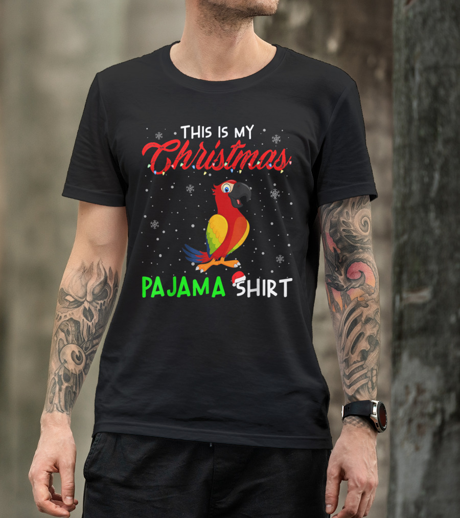 This Is My Christmas Pajama Shirt Cute Parrot T-Shirt