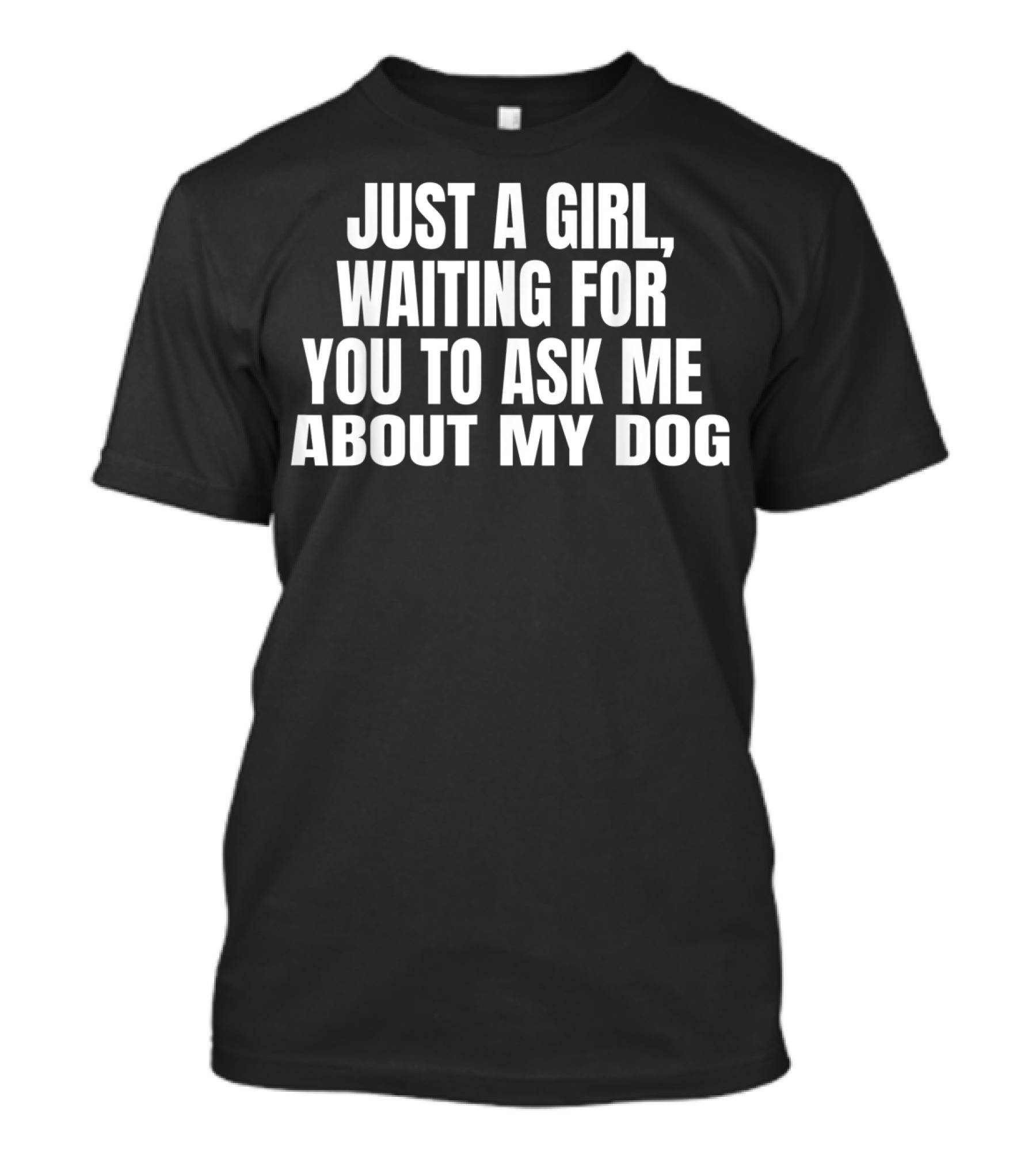 Just A Girl Waiting For You To Ask Me About My Dog Pet Puppy Dog T-Shirt