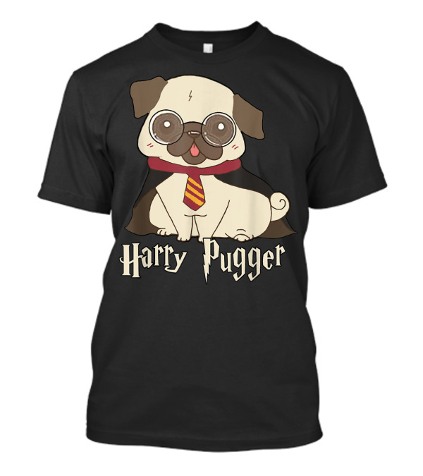 Harry Pugger Puggy Potter Magic Wizard Pug Funny Pug Dog T-Shirt