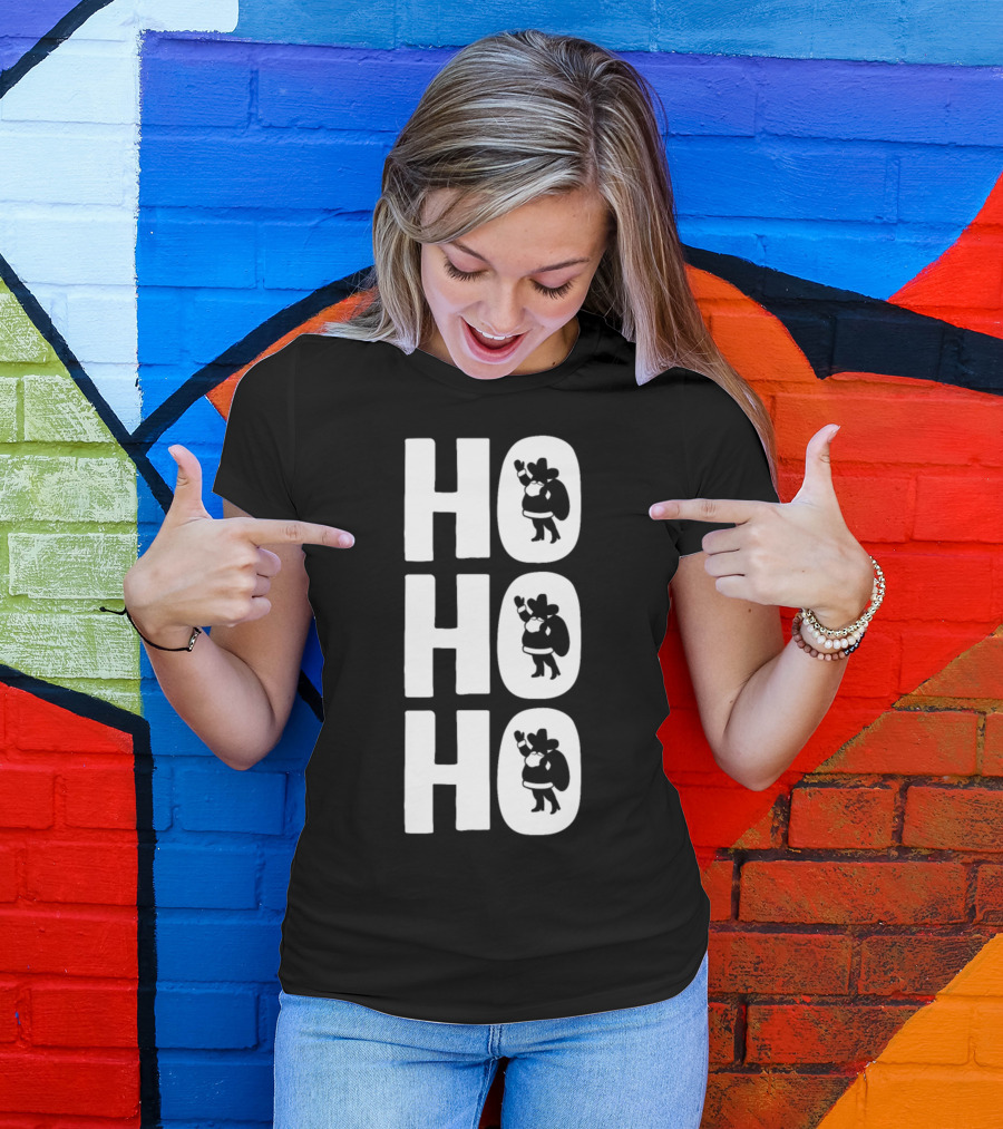 Ho Ho Ho Santa Funny Christmas Humor Cheerful Santa T-Shirt