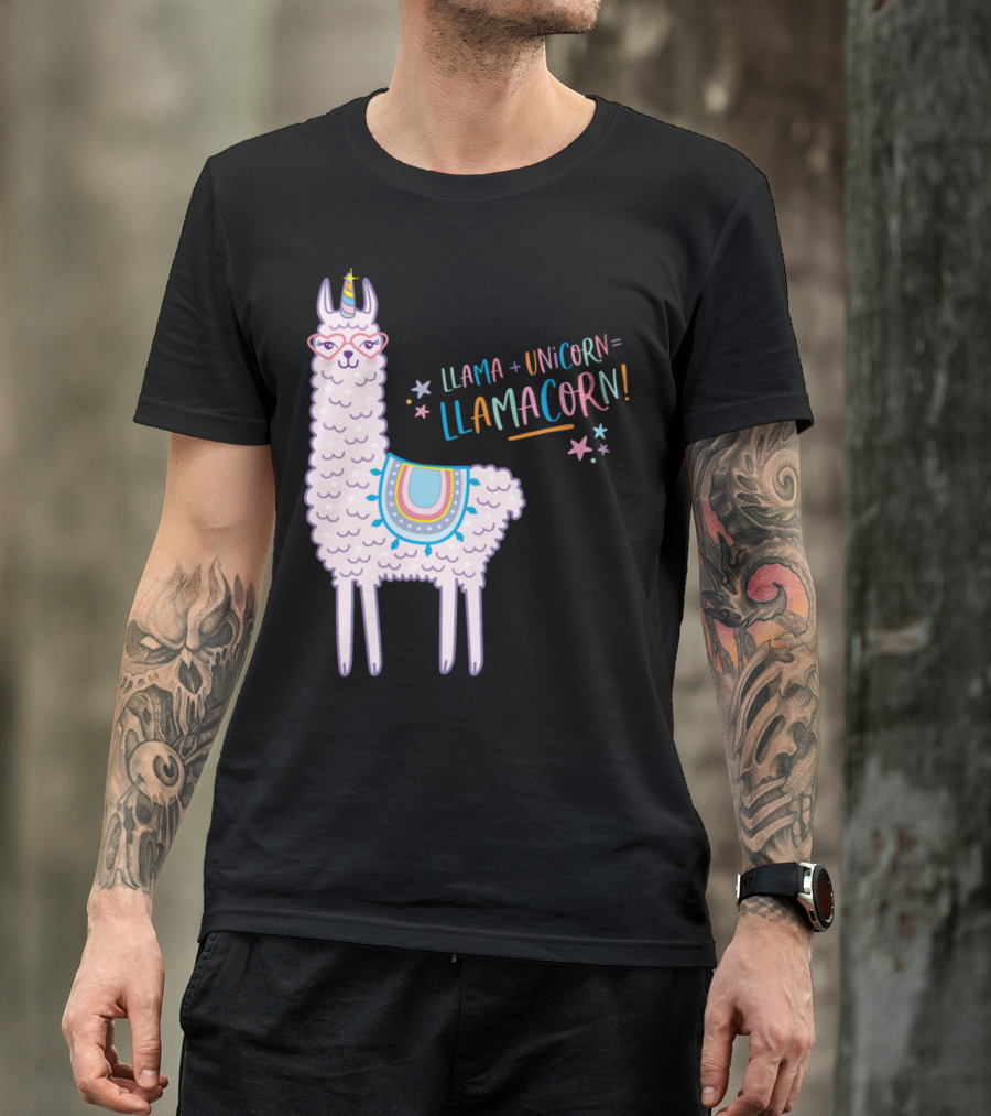 Llama Unicorn Llamacorn Llama + Unicorn = Llamacorn T-Shirt