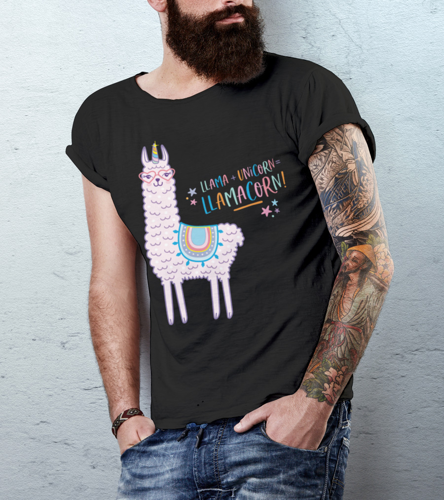 Llama Unicorn Llamacorn Llama + Unicorn = Llamacorn T-Shirt