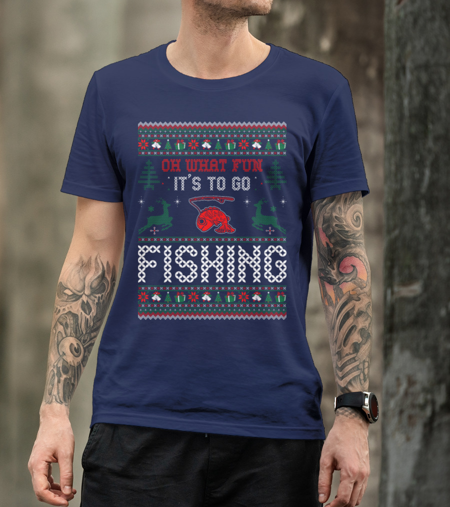 Oh What Fun It's To Go Fishing Holiday T-Shirt