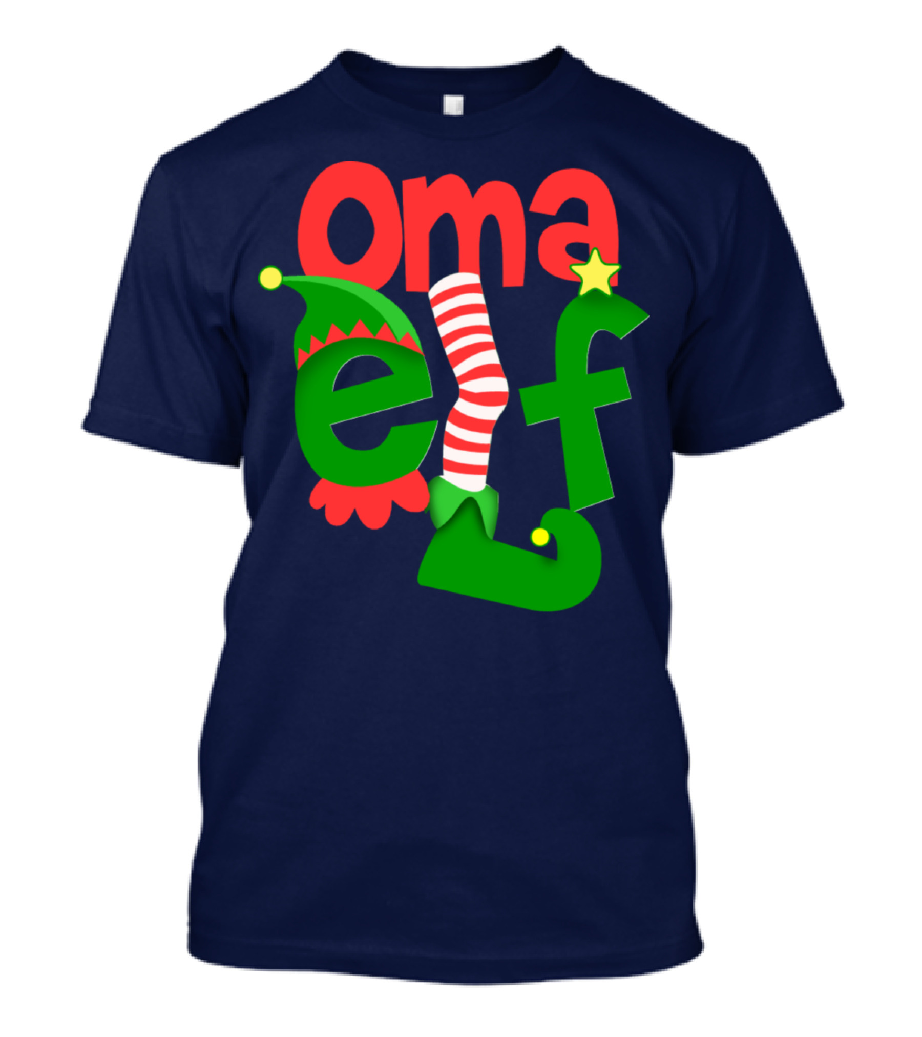 Oma Elf Christmas Hat And Sock T-Shirt