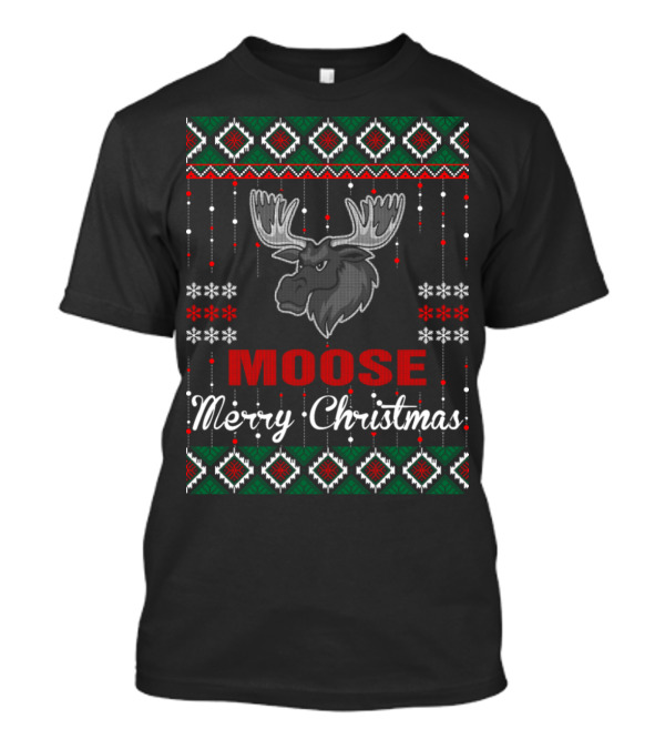 Merry Christmas Moose Holiday T-Shirt