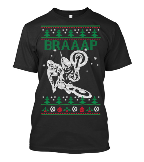 Braaap Motocross Ugly Christmas T-Shirt