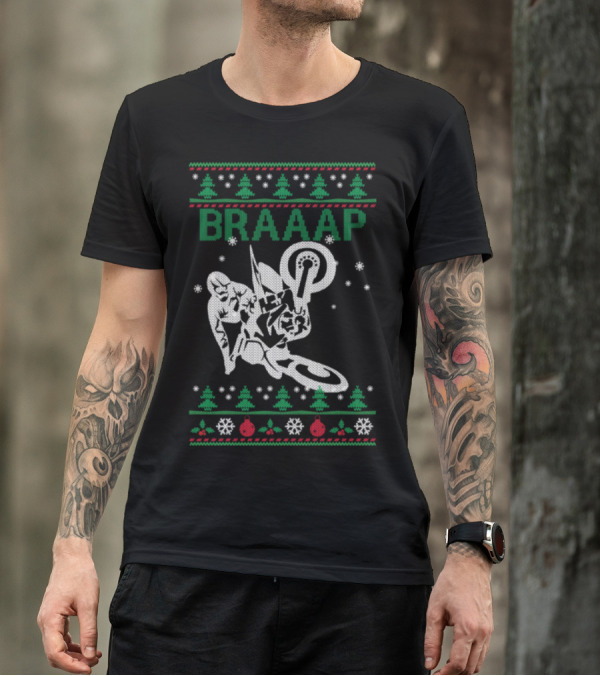 Braaap Motocross Ugly Christmas T-Shirt