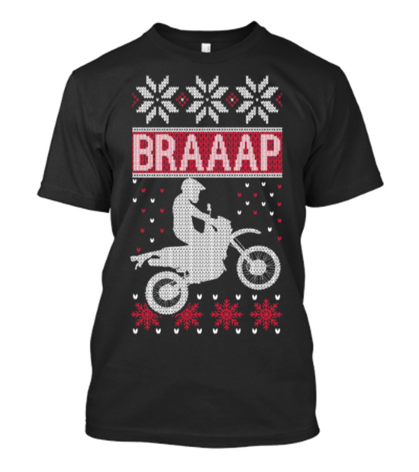 Motocross Braaap Ugly Christmas Sweater Knit T-Shirt