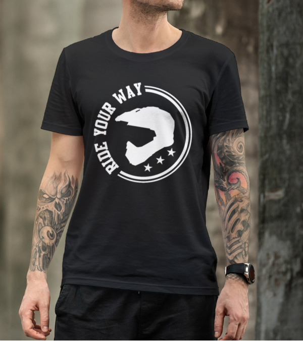 Ride Your Way Motocross Dirt Bike Helmet Stars T-Shirt