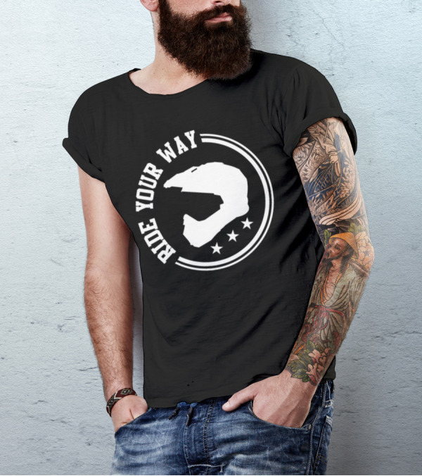 Ride Your Way Motocross Dirt Bike Helmet Stars T-Shirt