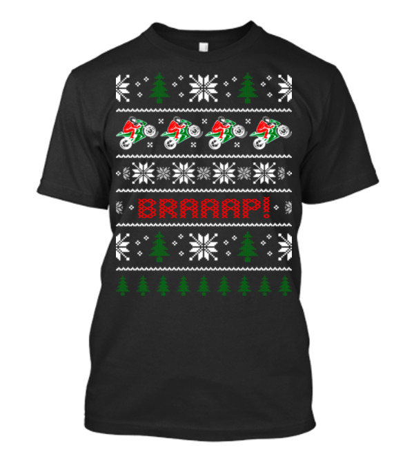 Christmas Motorcycle Biker Braaap Ugly T-Shirt