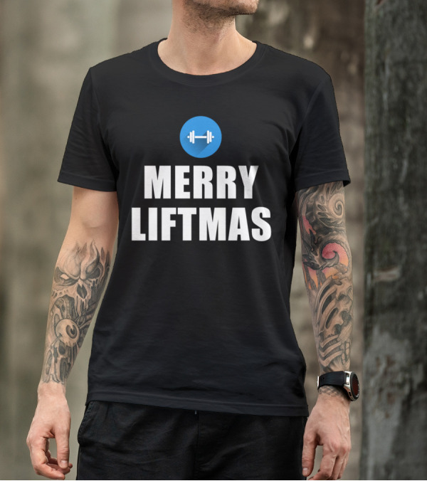 Merry Liftmas Muscle Growth Barbell Holiday Fitness T-Shirt