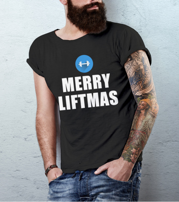 Merry Liftmas Muscle Growth Barbell Holiday Fitness T-Shirt