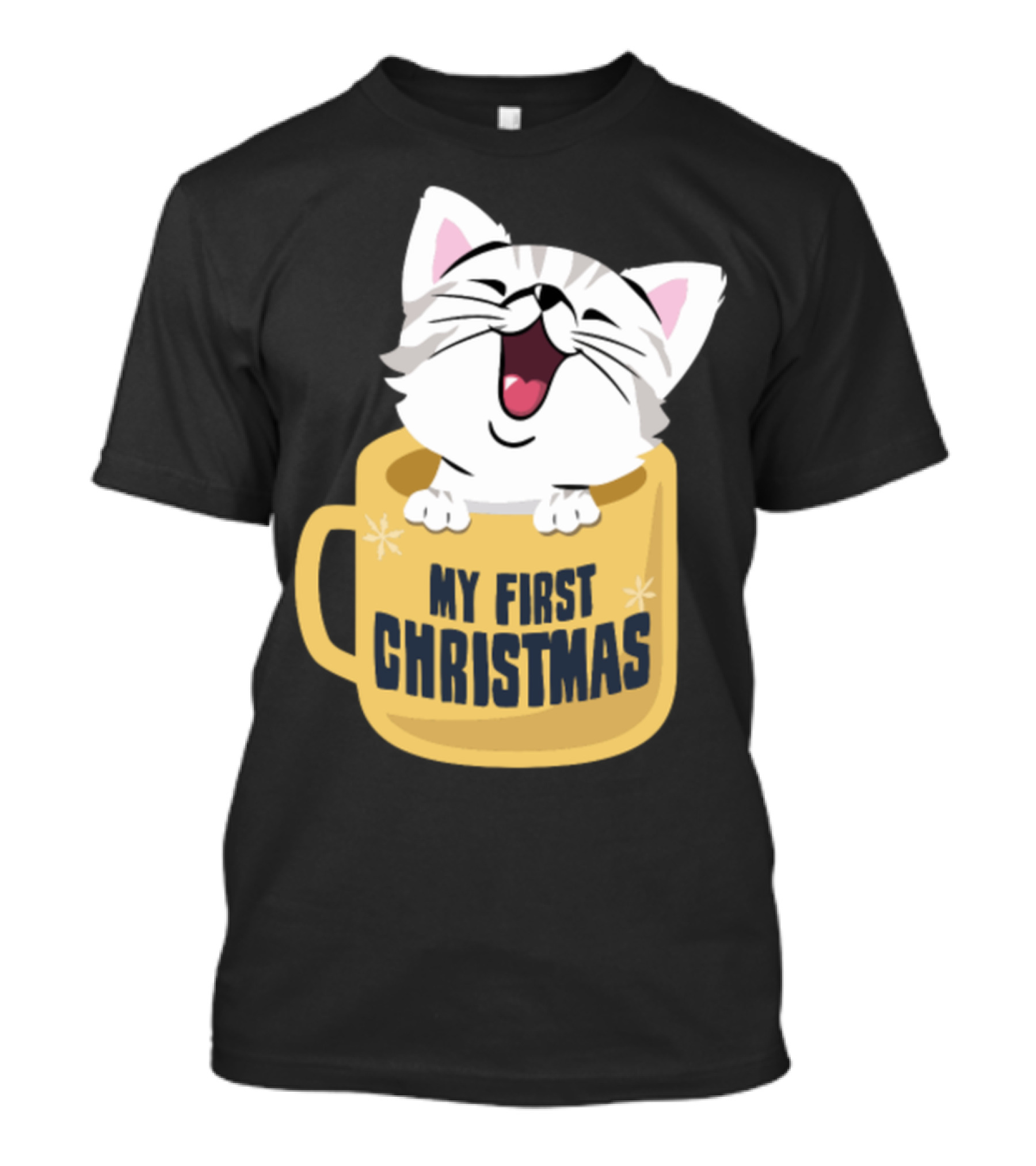 My First Christmas Cat In Coffee Mug T-Shirt