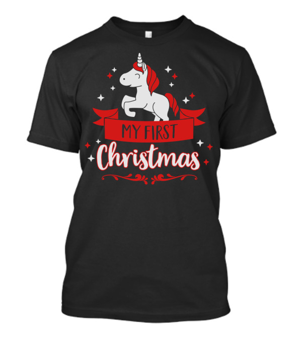 My First Christmas Unicorn Baby Child T-Shirt
