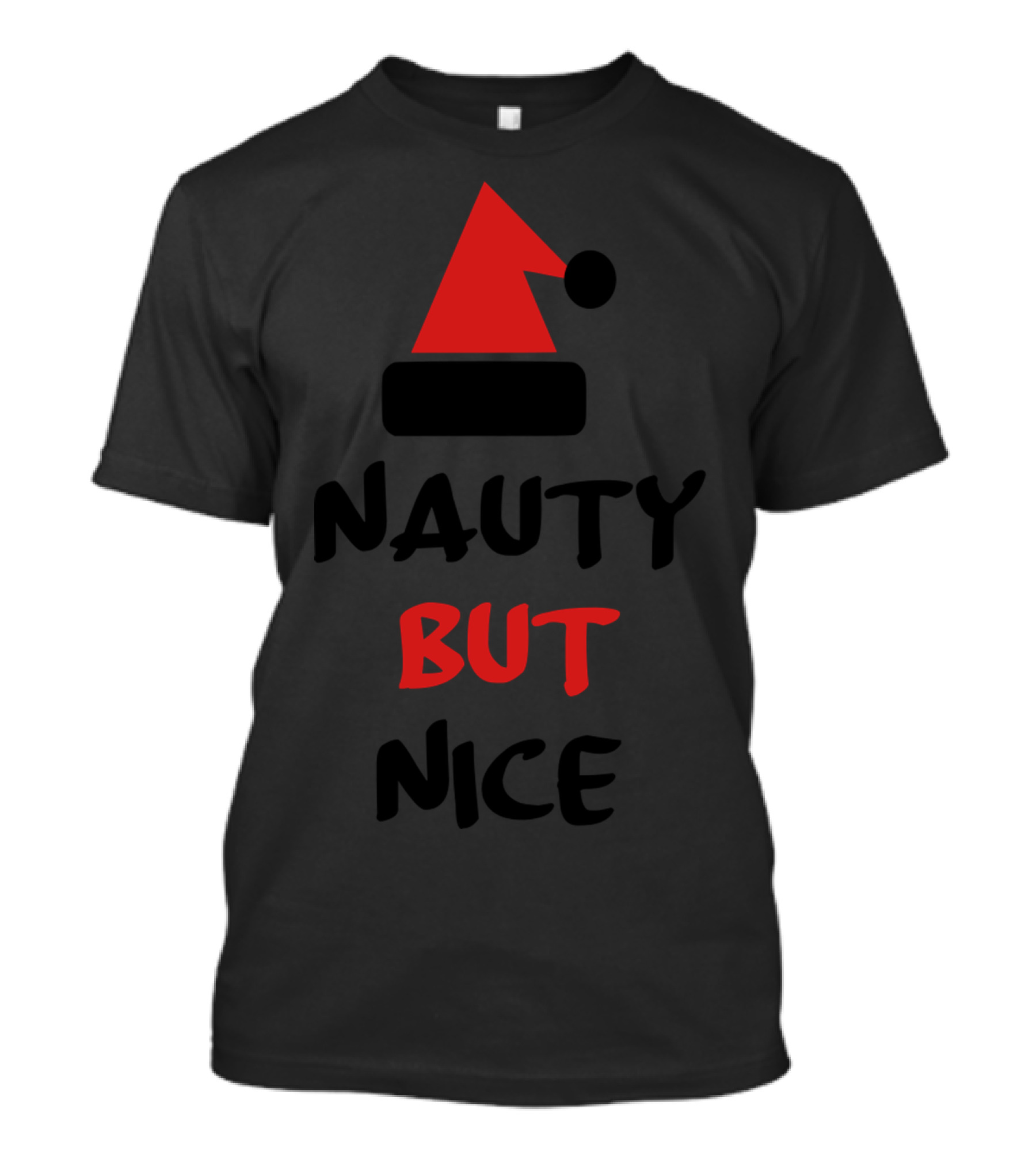 Naughty But Nice Santa Hat Christmas T-Shirt