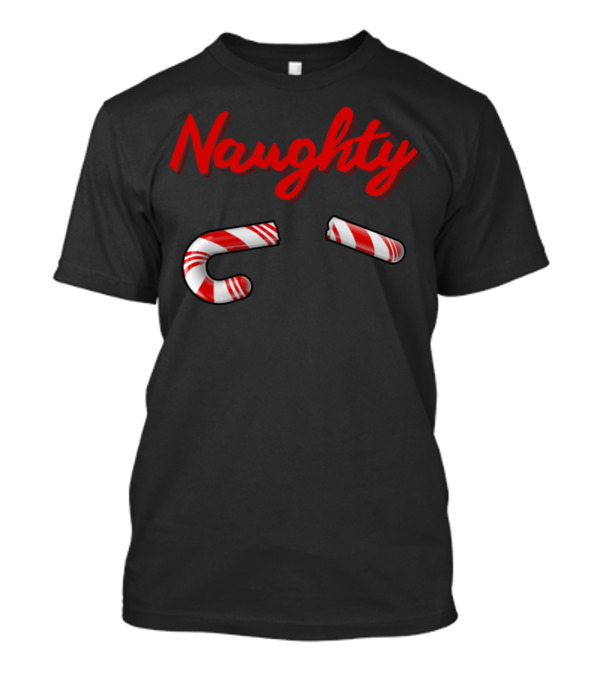 Naughty Christmas Candy Cane Broken Pieces T-Shirt