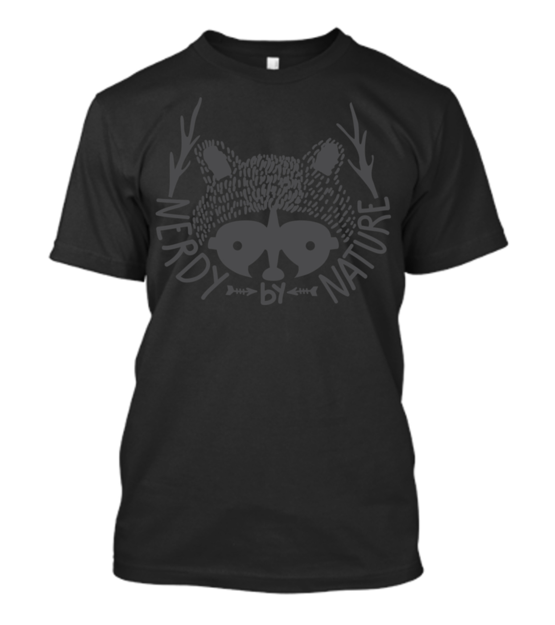 Nerdy By Nature Bear With Antlers Glasses T-Shirt