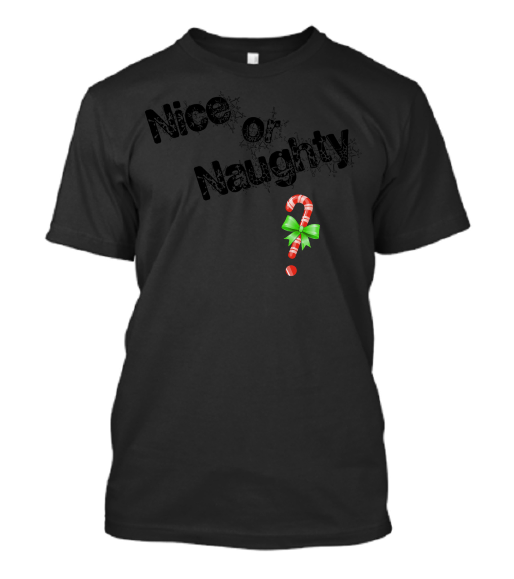 Nice Or Naughty Candy Cane Bow T-Shirt