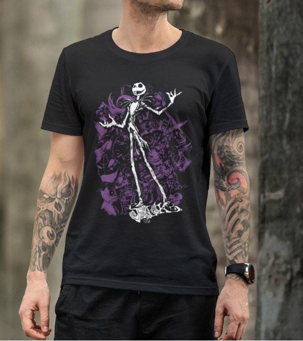 Nightmare Before Christmas Jack Skellington With Iconic Characters T-Shirt
