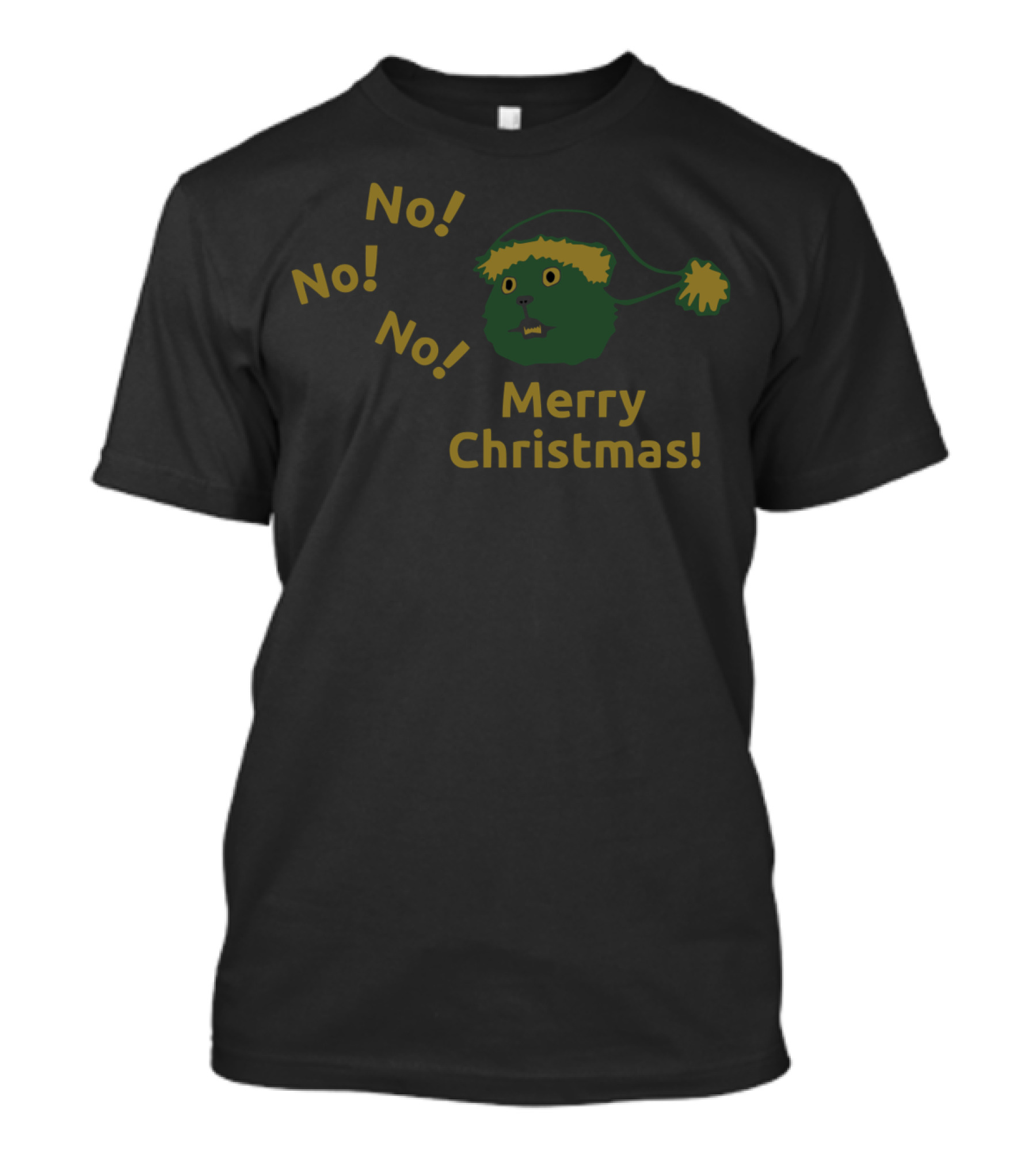 No No No Merry Christmas Cat Santa Hat T-Shirt