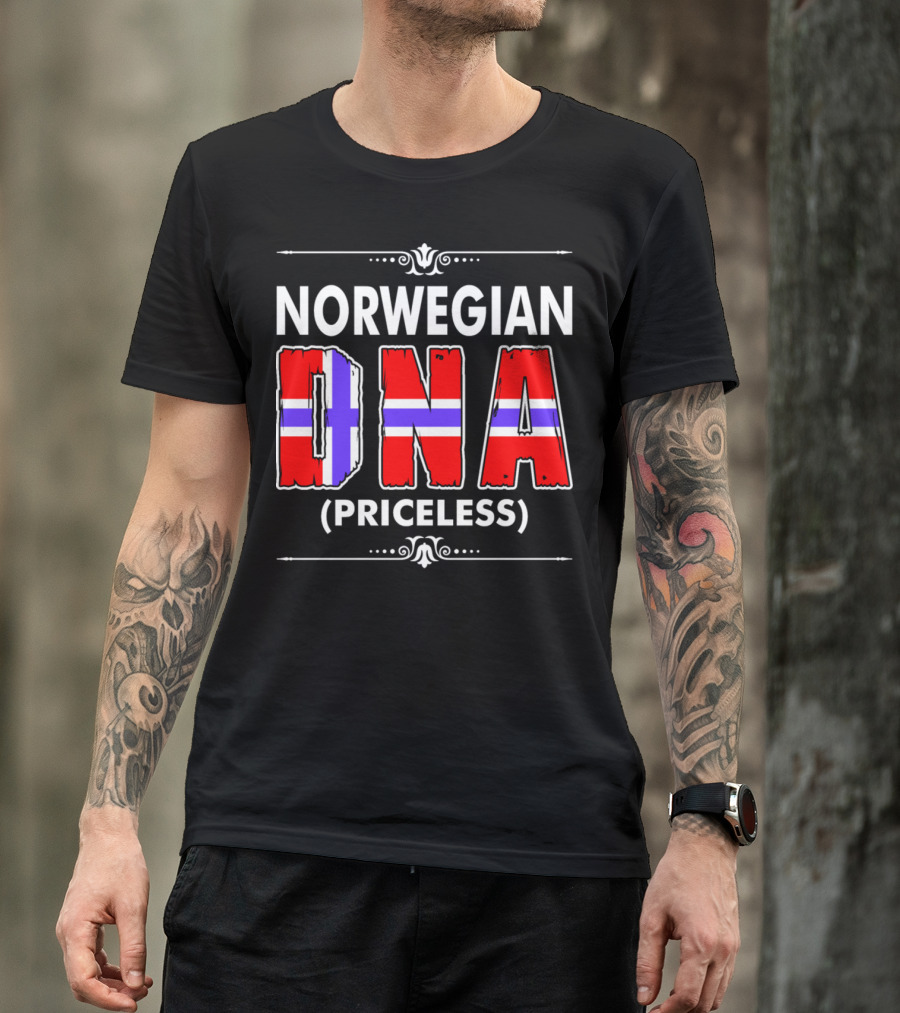 NORWEGIAN DNA PRICELESS Nordic Flag Pride T-Shirt