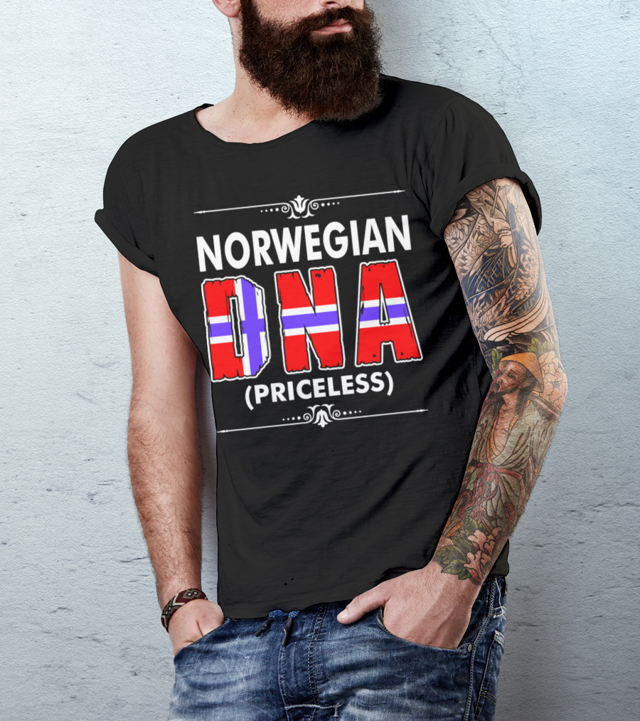 NORWEGIAN DNA PRICELESS Nordic Flag Pride T-Shirt