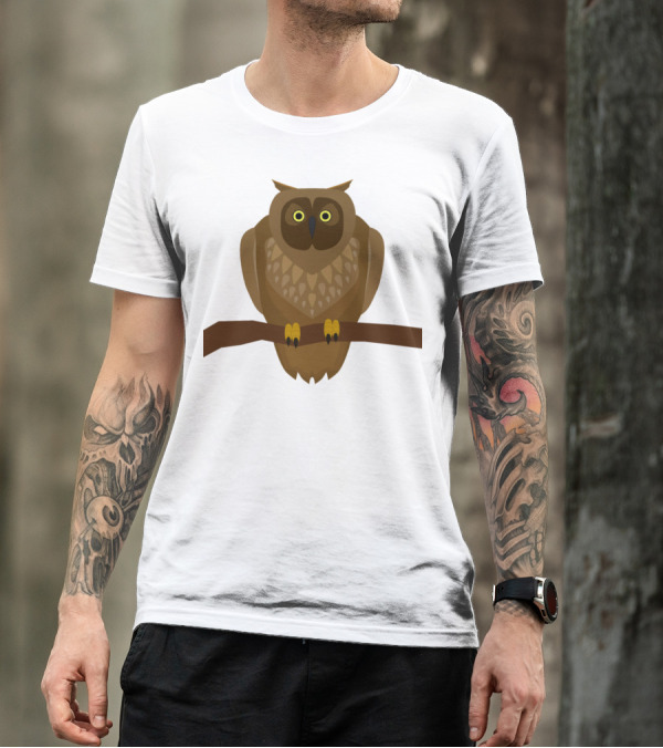 Owl On Branch T-Shirt