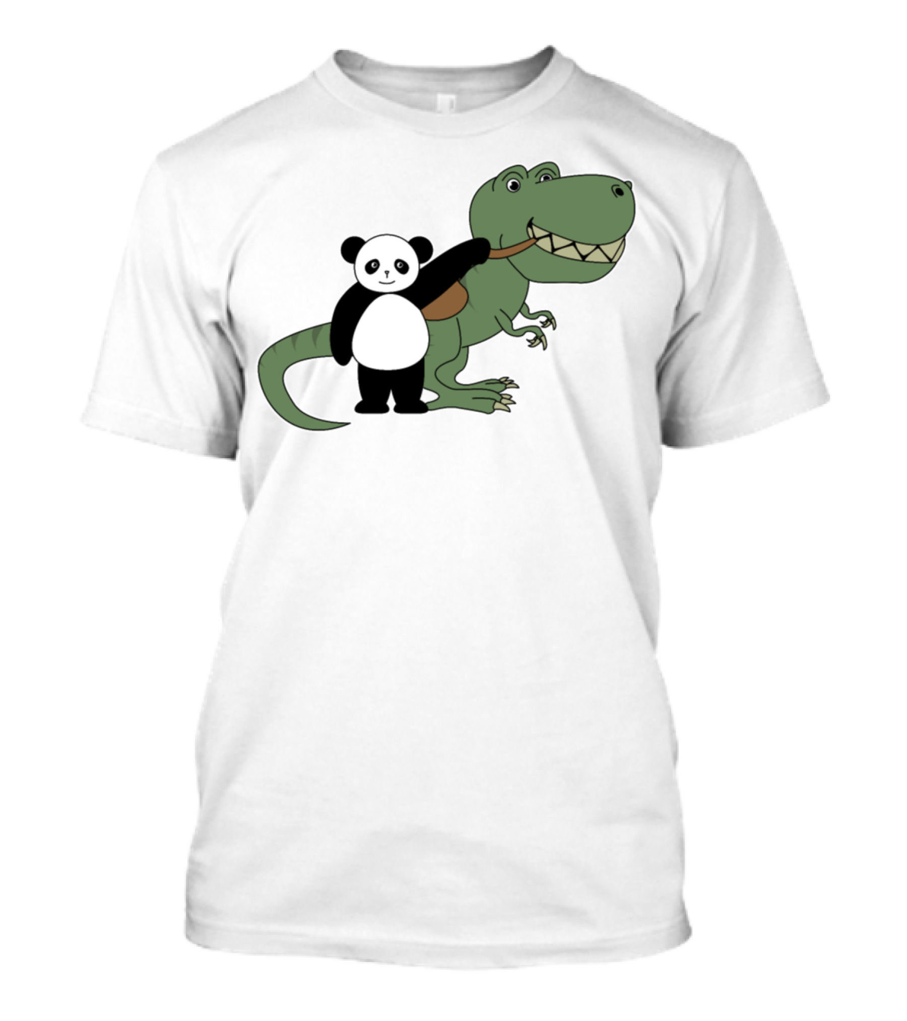Panda And T-Rex Friendship Hug T-Shirt