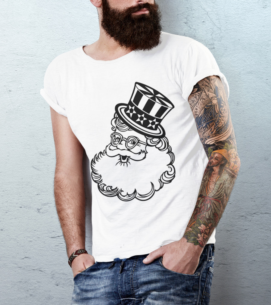 Patriotic Santa Top Hat Vector T-Shirt