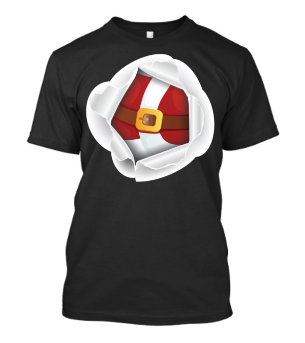Peekaboo Santa Belly Festive Belt T-Shirt