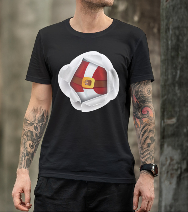 Peekaboo Santa Belly Festive Belt T-Shirt