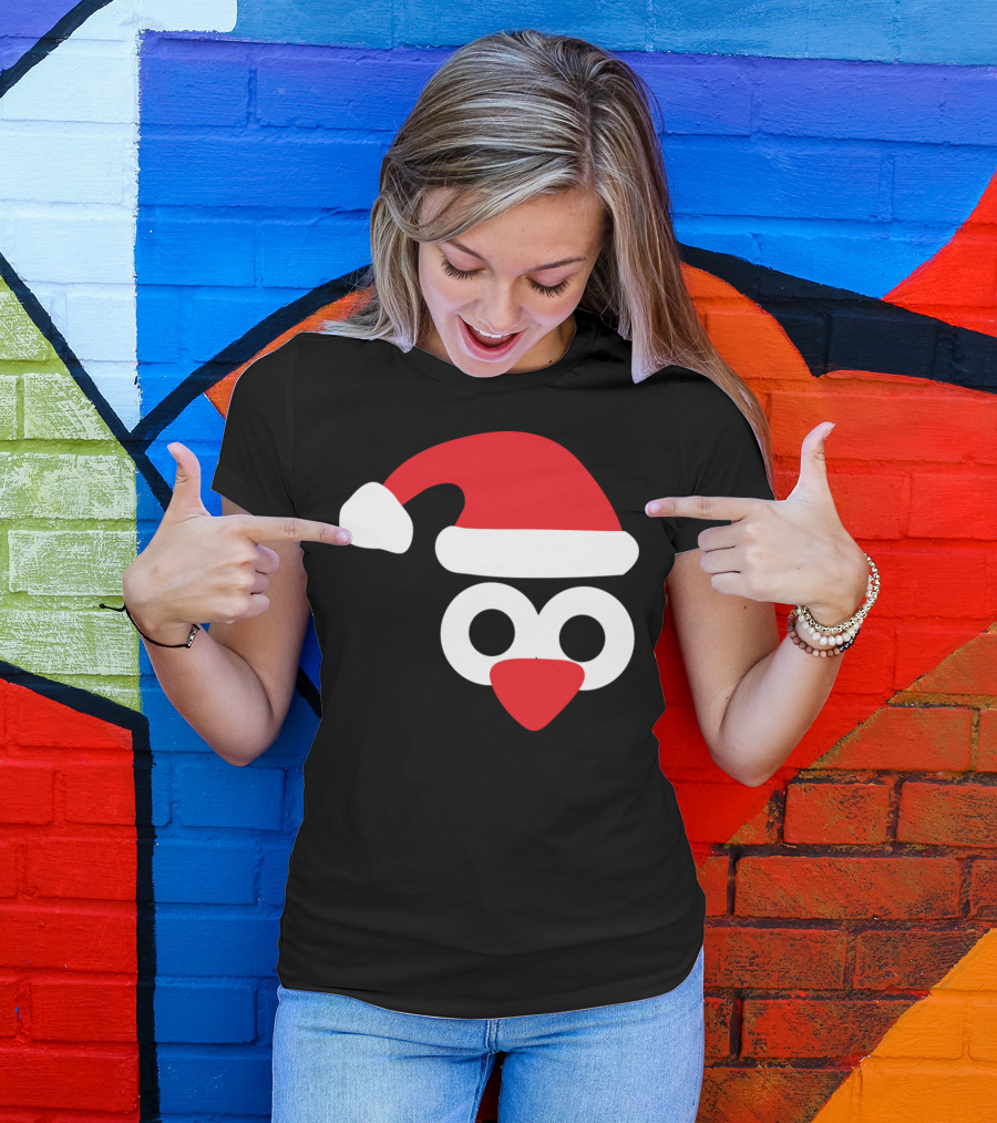 Penguine Santa Hat Holiday Season T-Shirt