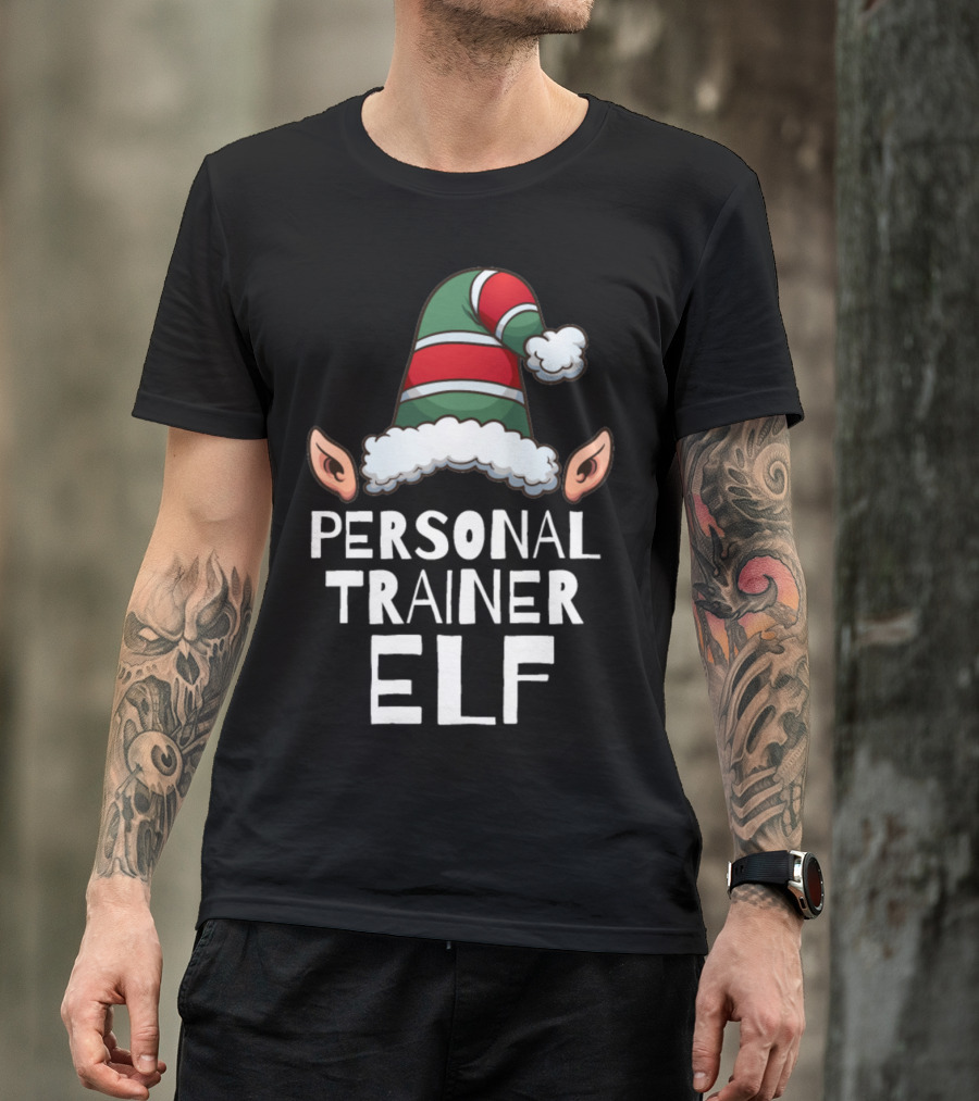 Personal Trainer Elf Christmas Holidays Hat Ears T-Shirt