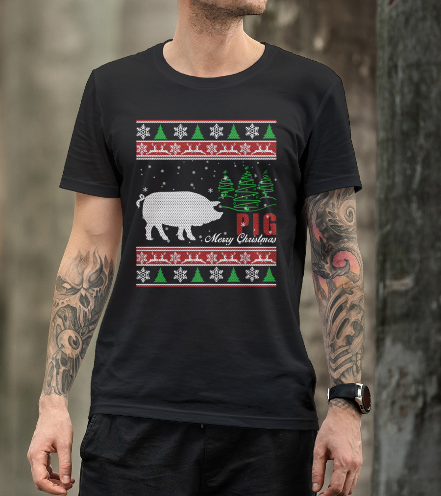 Merry Christmas Pig Ugly T-Shirt