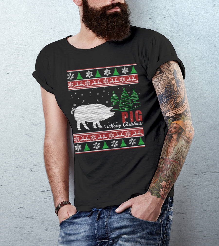 Merry Christmas Pig Ugly T-Shirt