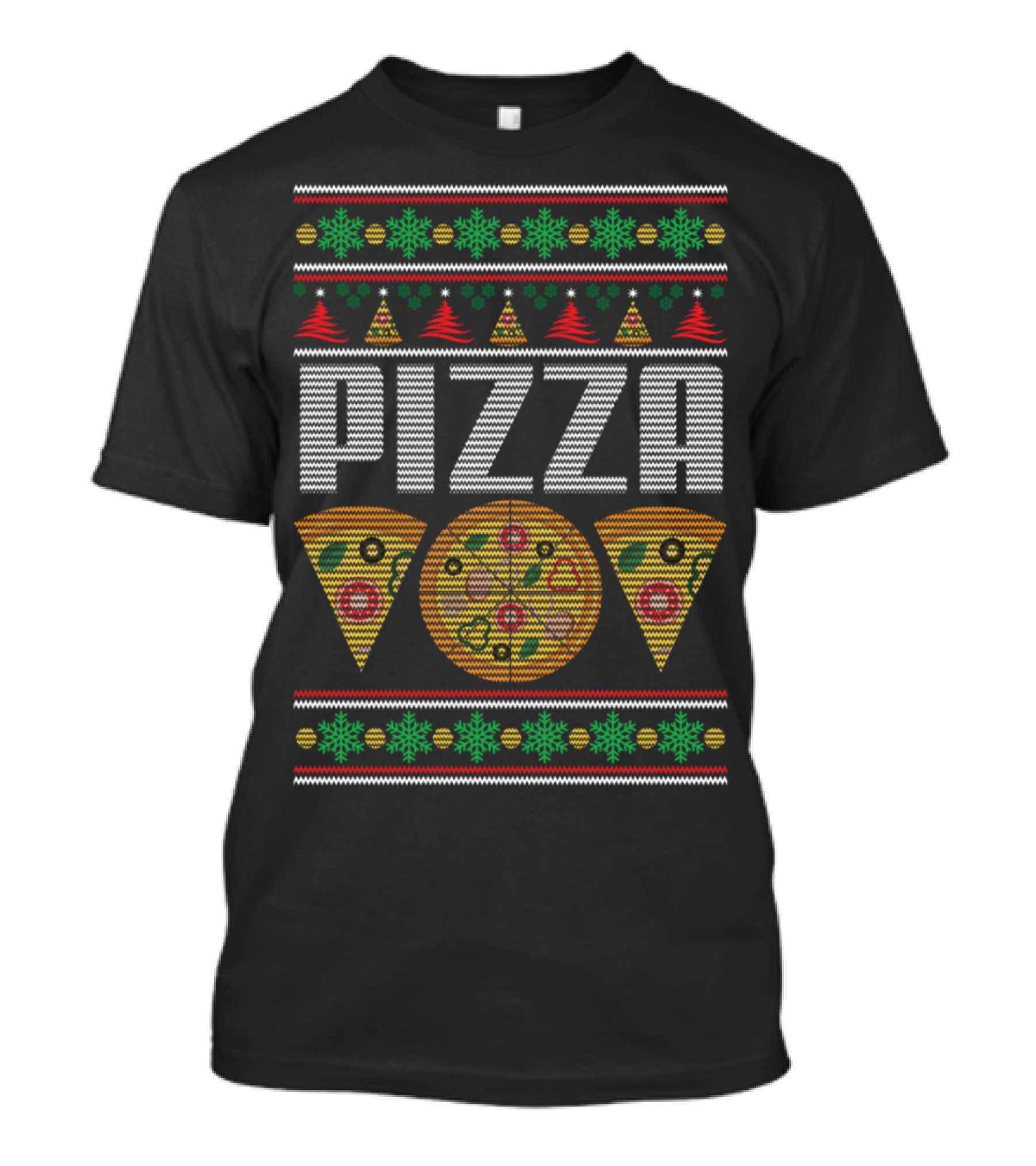 Pizza Christmas Ugly Sweater Funny Holiday T-Shirt