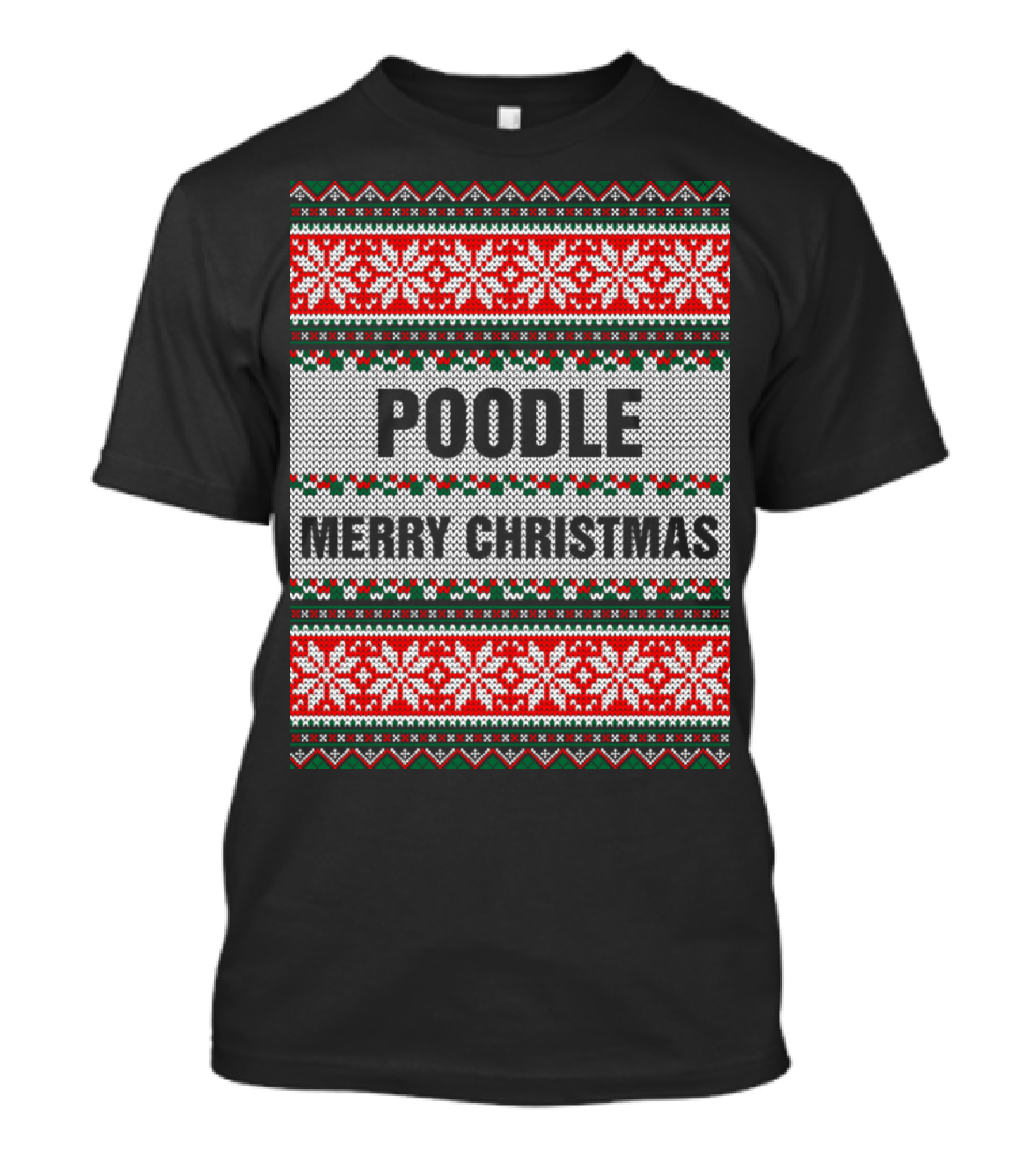 POODLE MERRY CHRISTMAS Holiday T-Shirt