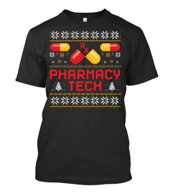 Pharmacy Tech RX Capsule Christmas T-Shirt
