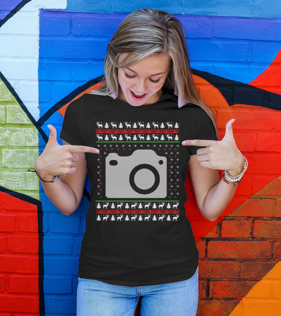 Photographer Christmas Camera Ugly T-Shirt