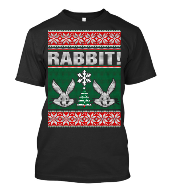 Rabbit Christmas Snowflake Tree T-Shirt