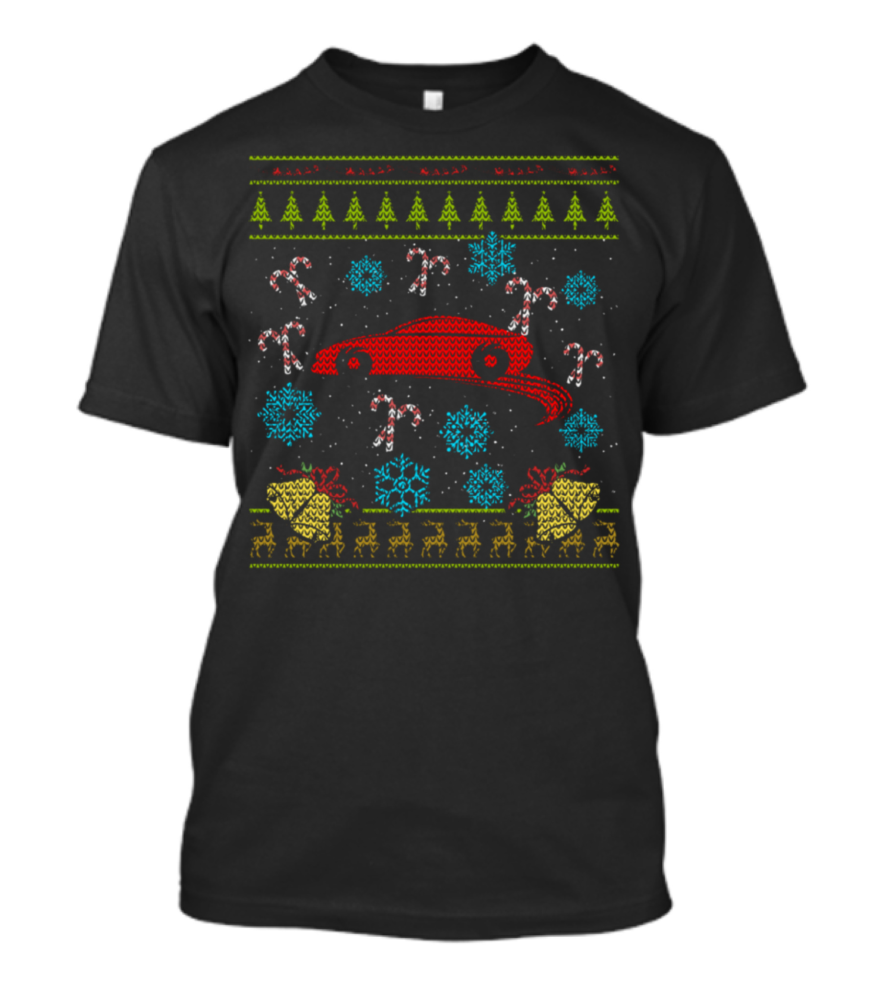 Race Car Christmas Ugly Sweater Knitted T-Shirt
