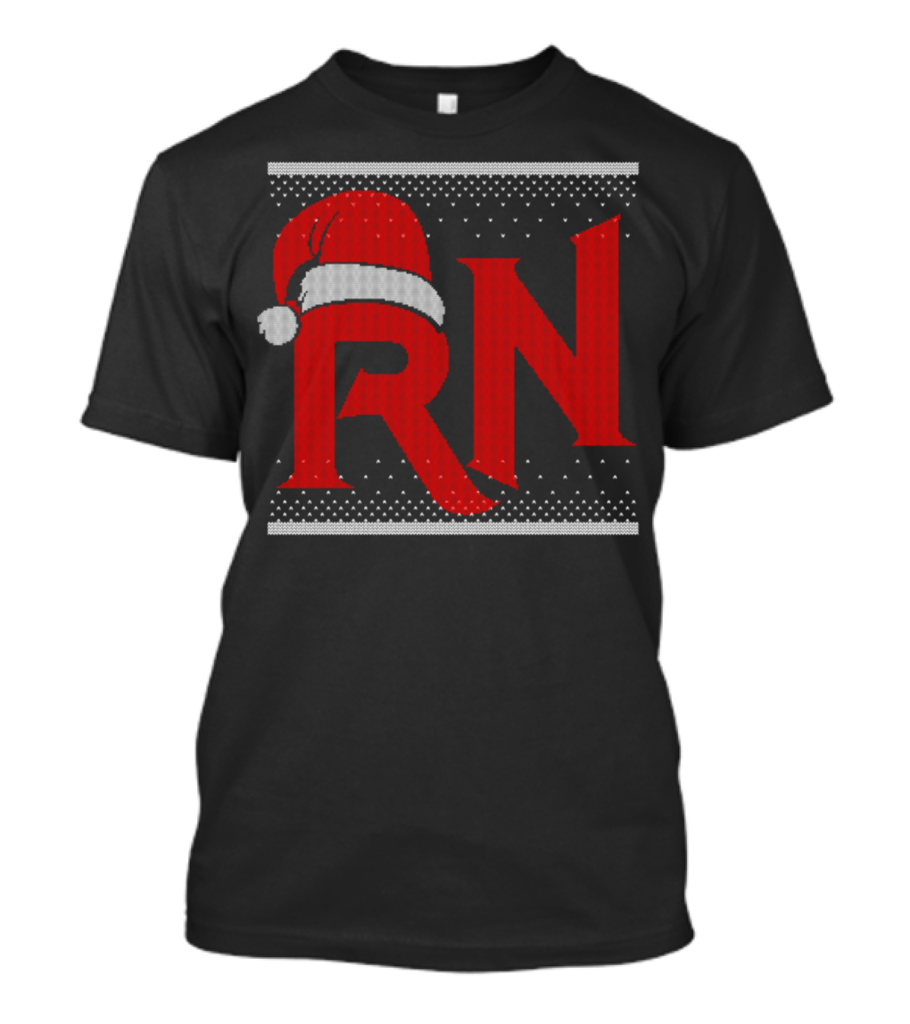RN Santa Hat Christmas Nurses T-Shirt