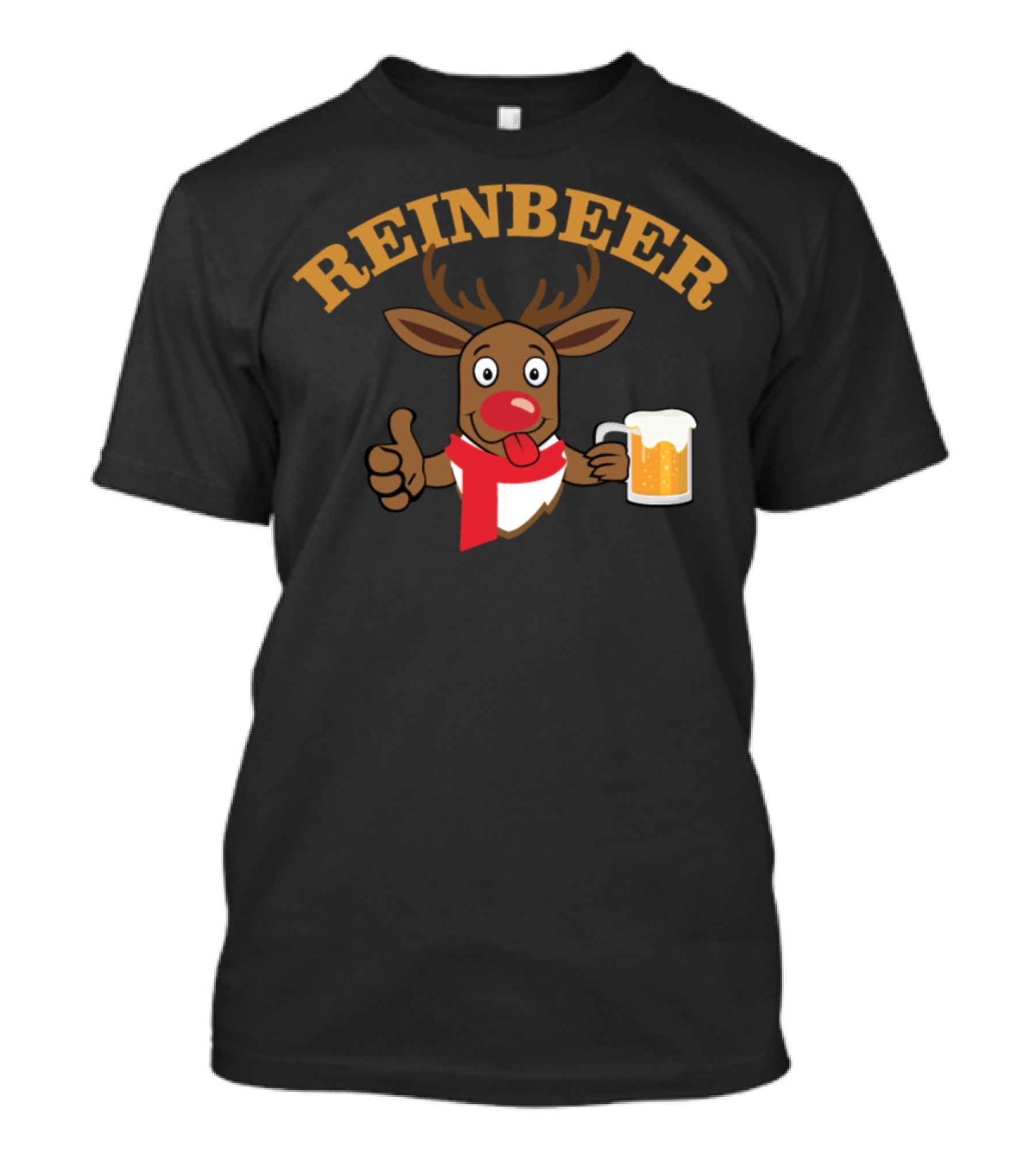 Reinbeer Christmas Reindeer Holding Beer Mug T-Shirt